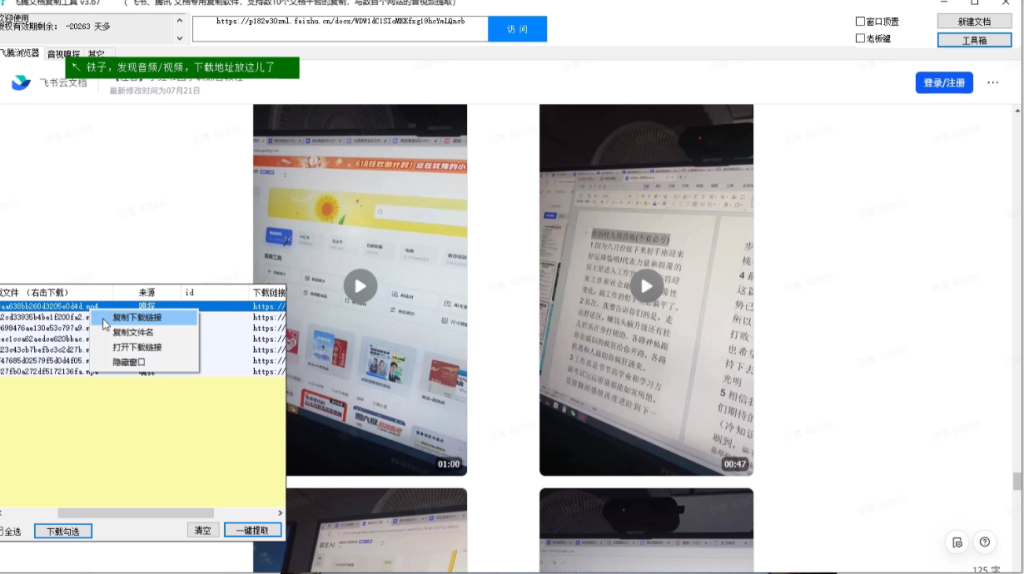 飞书 腾讯文档 金山等10个文档随意复制支持PDF 图片 视频  音视频等100多个随意下载-明楼资源站