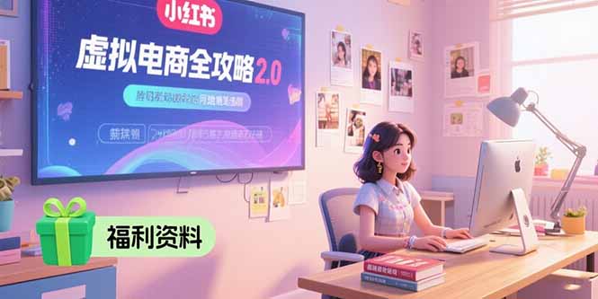 虚拟电商全攻略2.0，开店选品实操流程，账号定位、货源发布、笔记发布技巧-明楼资源站