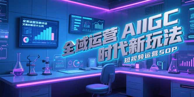 全域运营AIGC时代新玩法，文案封面设计公式，短视频运营SOP-明楼资源站