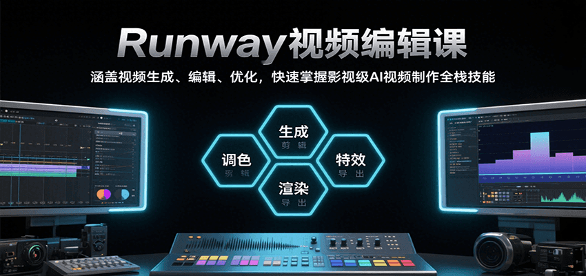 Runway视频编辑课，涵盖视频生成、编辑、优化，快速掌握影视级AI视频制作全栈技能-明楼资源站