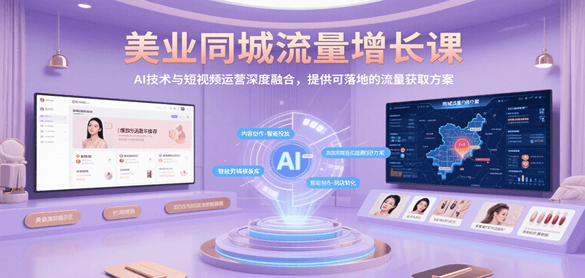 美业同城流量增长课，AI技术与短视频运营深度融合，提供可落地的流量获取方案-明楼资源站