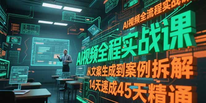 AI视频全流程实战课，从文案生成到案例拆解，14天速成45天精通-明楼资源站