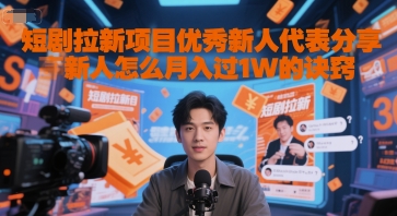 短剧拉新项目优秀新人代表分享新人怎么月入过1W的诀窍-明楼资源站