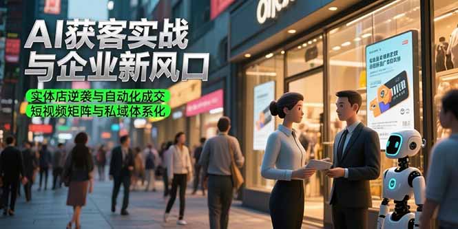 AI获客实战与企业新风口，实体店逆袭与自动化成交 短视频矩阵与私域体系化-明楼资源站