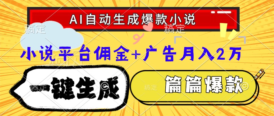 Ai自动生成网文爆款小说，一件生成小说大纲、故事情节，每篇都是爆款，…-明楼资源站