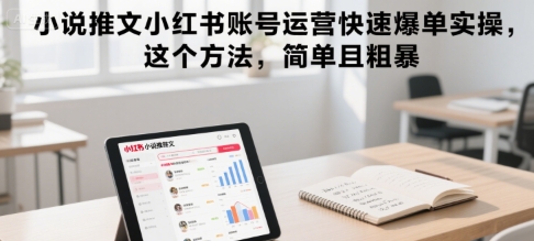 小说推文小红书账号运营快速爆单实操，这个方法，简单且粗暴-明楼资源站