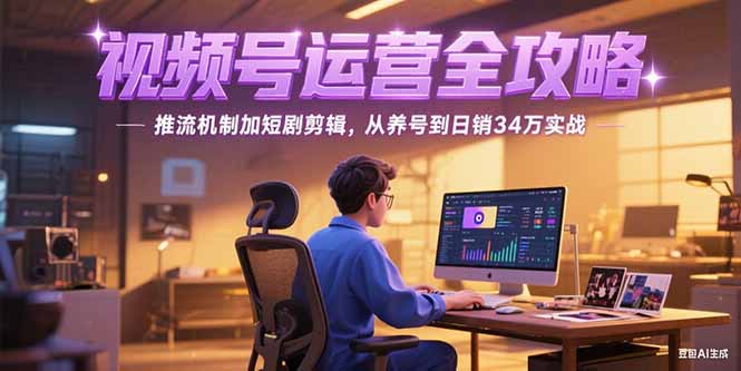2025视频号运营全攻略，推流机制加短剧剪辑，从养号到日销34万实战-明楼资源站