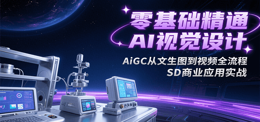 零基础精通AI视觉设计，AiGC从文生图到视频全流程，SD商业应用实战-明楼资源站
