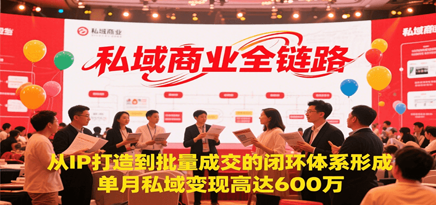 私域商业全链路，从IP打造到批量成交的闭环体系形成，单月私域变现600万-明楼资源站