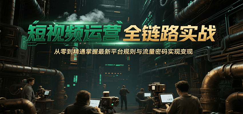 短视频运营全链路实战，从零到精通掌握最新平台规则与流量密码实现变现-明楼资源站