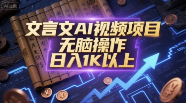 文言文AI视频项目，无脑操作，日入1K以上-明楼资源站