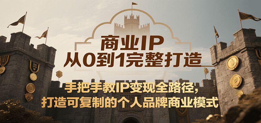商业IP从0到1完整打造，手把手教IP变现全路径，打造可复制的个人品牌商业模式-明楼资源站