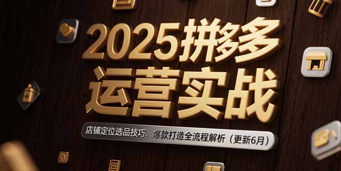 2025拼多多运营实战：店铺定位选品技巧，爆款打造全流程解析(更新6月-明楼资源站