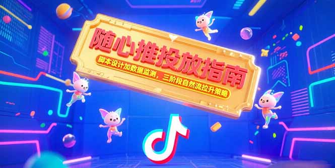 随心推投放指南，脚本设计加数据监测，三阶段自然流拉升策略-明楼资源站