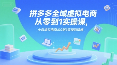 拼多多全域虚拟电商从零到1实操课，小白虚拟电商从0到1实操到精通-明楼资源站