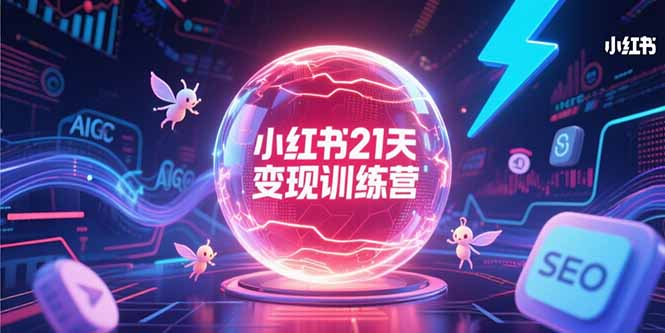 小红书21天变现训练营，AIGC工具高效应用，SEO优化核心技巧-明楼资源站