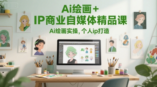 Ai绘画+IP商业自媒体精品课，Ai绘画实操，个人ip打造-明楼资源站