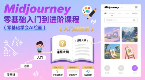 midjourney零基础入门到进阶课程，零基础学会AI绘画-明楼资源站