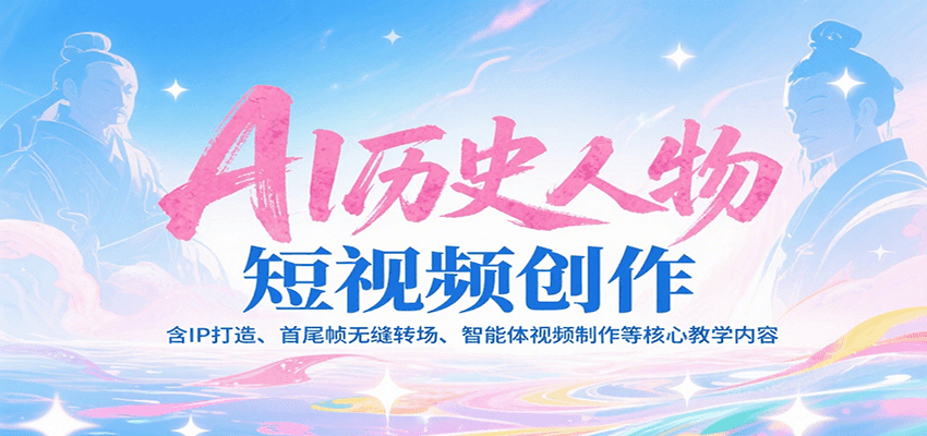 AI历史人物短视频创作，含IP打造、首尾帧无缝转场、智能体视频制作等核心教学内容-明楼资源站