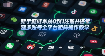 新手低成本从0到1注册并搭建多账号全平台矩阵操作教学，手机号-邮箱-IP-工具-明楼资源站