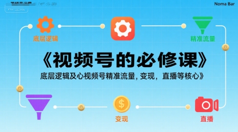 视频号的必修课，视频号的底层逻辑及核心视频号精准流量，变现，直播等核心-明楼资源站