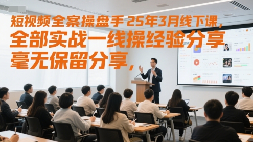 短视频全案操盘手25年3月线下课，全部实战一线操盘手经验分享，毫无保留分享，全是干货-明楼资源站