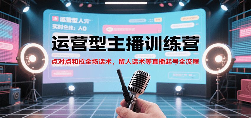 运营型主播训练营，点对点和拉全场话术，留人话术等直播起号全流程(更新7月)-明楼资源站