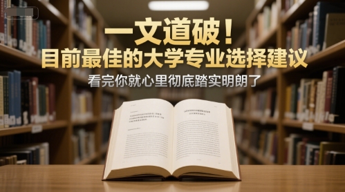 付费文章：一文道破！目前最佳的大学专业选择建议，看完你就心里彻底踏实明朗了-明楼资源站
