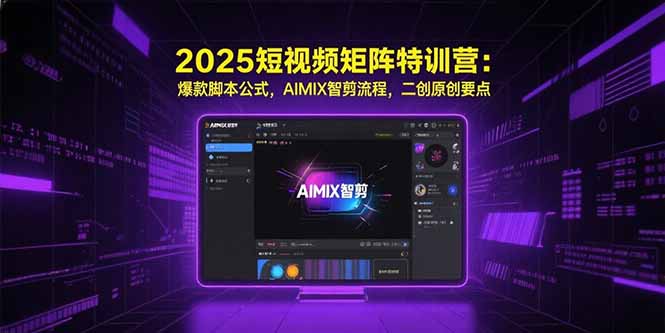 2025短视频矩阵特训营：爆款脚本公式，AIMIX智剪流程，二创原创要点-明楼资源站