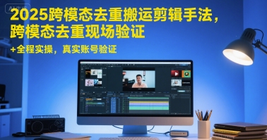 2025跨模态去重搬运剪辑手法，跨模态去重现场验证 +全程实操，真实账号验证-明楼资源站