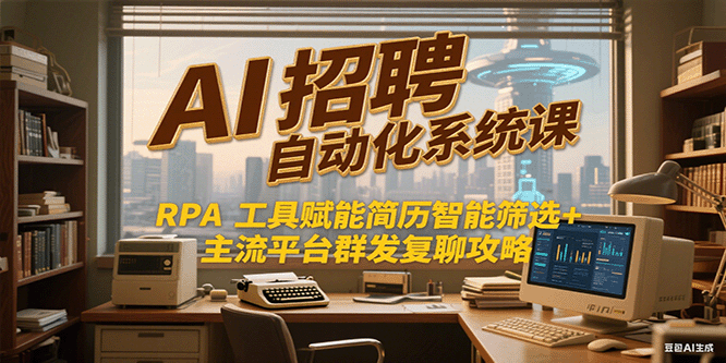 AI招聘自动化系统课，RPA工具赋能简历智能筛选+主流平台群发复聊全攻略-明楼资源站