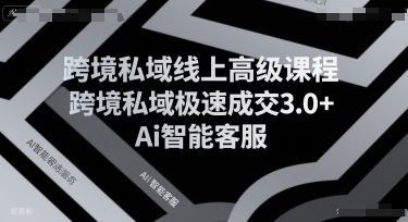 跨境私域线上高级课程，跨境私域极速成交3.0+Ai智能客服-明楼资源站