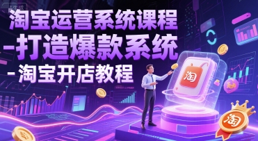 淘宝运营系统课程-打造爆款系统-淘宝开店教程-明楼资源站