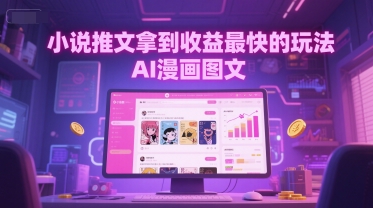 小说推文拿到收益最快的玩法，AI漫画图文-明楼资源站