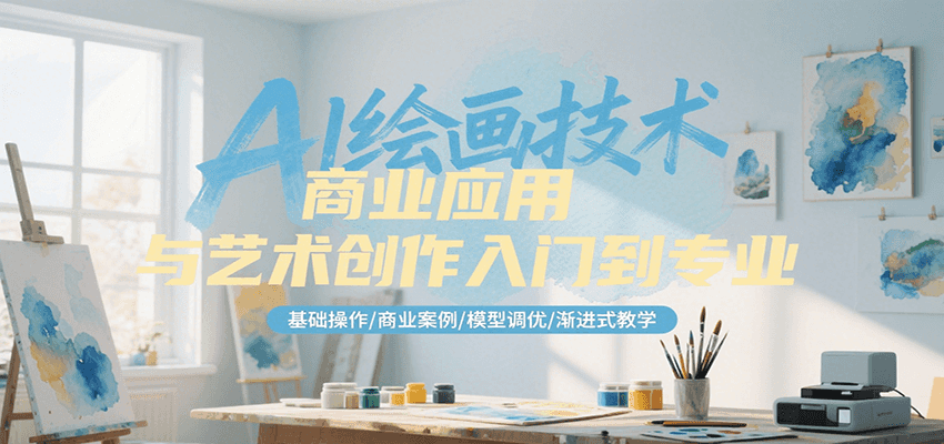 AI绘画技术商业应用与艺术创作入门到专业，基础操作/商业案例/模型调优/渐进式教学-明楼资源站
