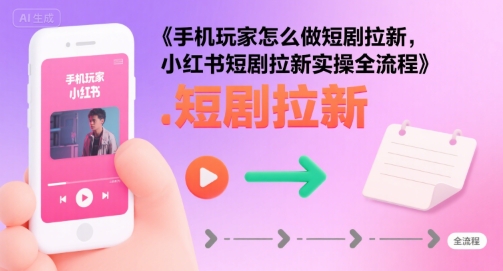 手机玩家怎么做短剧拉新，小红书短剧拉新实操全流程-明楼资源站