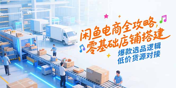 闲鱼电商全攻略，零基础店铺搭建，爆款选品逻辑，低价货源对接-明楼资源站