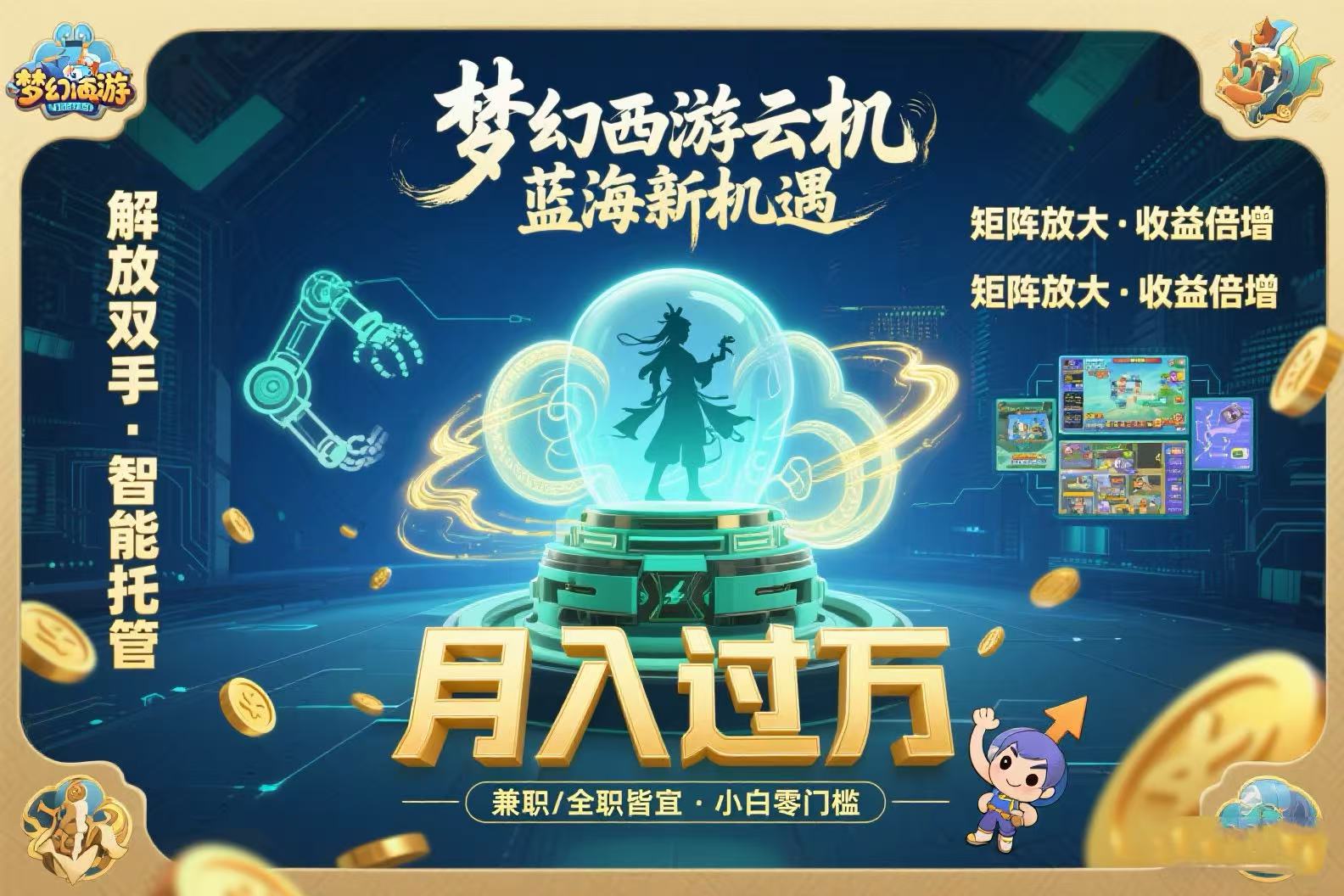 梦幻西游云机最新蓝海玩法 解放双手可矩阵放大 轻松月入过万 小白也可…-明楼资源站