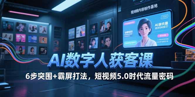 AI数字人获客课，6步突围+霸屏打法，短视频5.0时代流量密码-明楼资源站