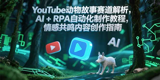 YouTube动物故事赛道解析，AI+RPA自动化制作教程，情感共鸣内容创作指南-明楼资源站