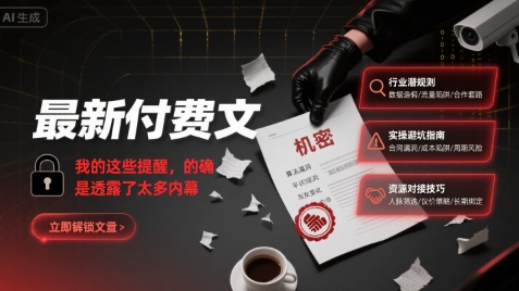 最新付费文：我的这些提醒，的确是透露了太多内幕-明楼资源站