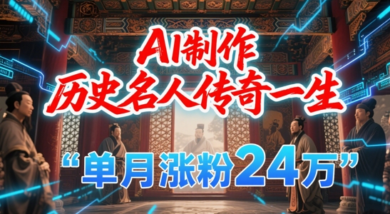 暴力起号！用AI制作历史名人传奇一生，单月涨粉24W，涨粉+变现赛道黑马来了-明楼资源站