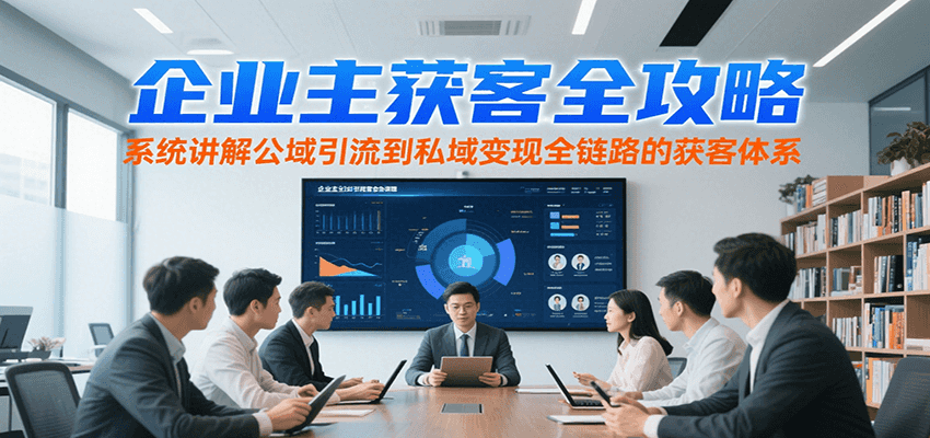 企业主获客全攻略，系统讲解公域引流到私域变现全链路的获客体系-明楼资源站
