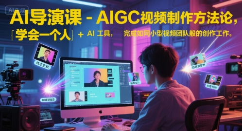 AI导演课-AIGC视频制作方法论，学会一个人+AI工具，完成如同小型视频团队般的创作工作，实现导演梦-明楼资源站