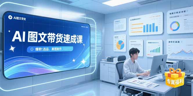 AI图文带货速成课，养号引流秘籍，爆款选品策略，美图制作全流程-明楼资源站