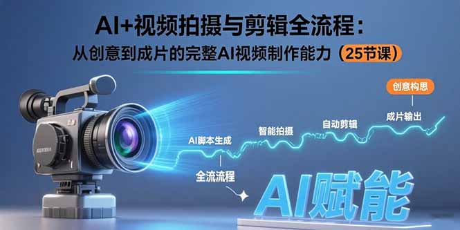 AI+视频拍摄与剪辑全流程：从创意到成片的完整AI视频制作能力(25节课-明楼资源站