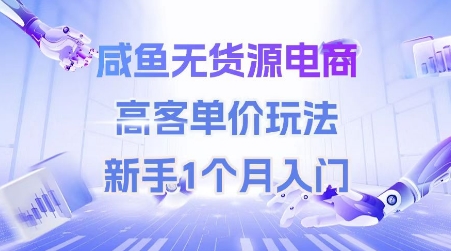 咸鱼无货源电商，高客单价玩法，新手1个月入门-明楼资源站