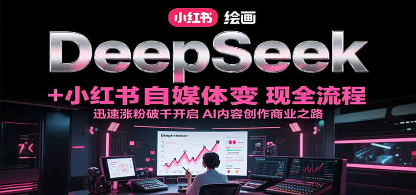 DeepSeek绘画+小红书自媒体变现全流程，迅速涨粉破千开启AI内容创作商业之路-明楼资源站