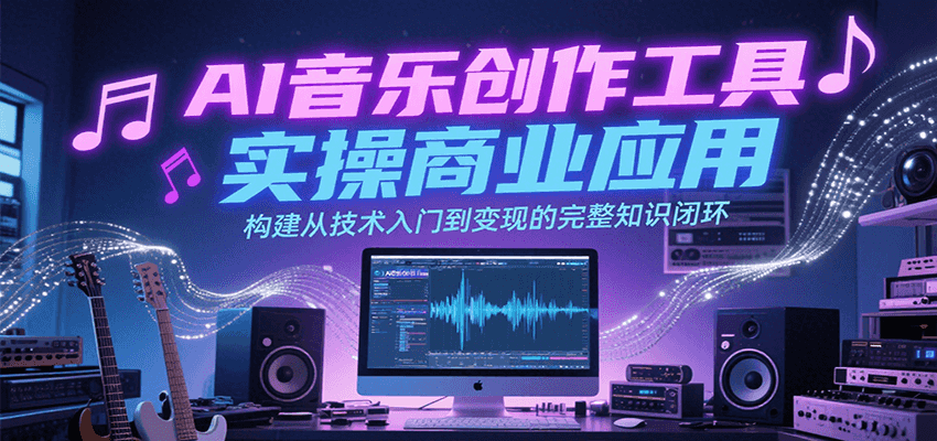 AI音乐创作工具实操商业应用，构建从技术入门到变现的完整知识闭环-明楼资源站