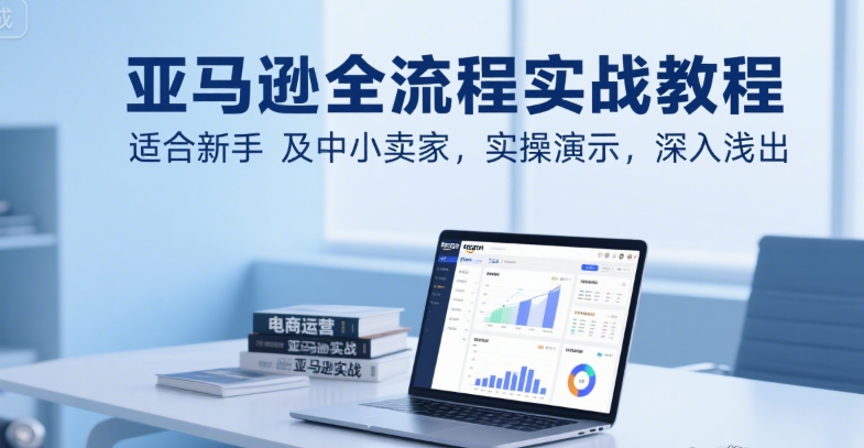 亚马逊全流程实战教程，适合新手及中小卖家，实操演示，深入浅出-明楼资源站